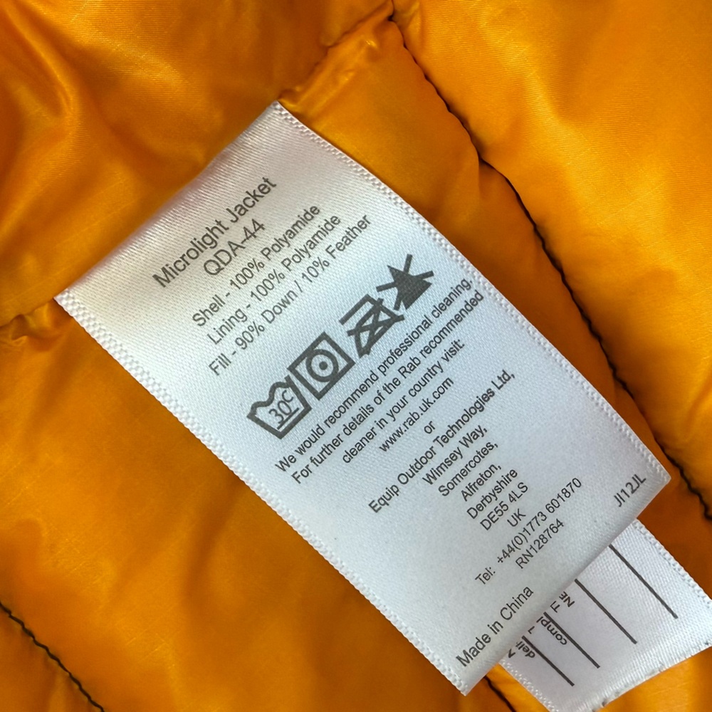 Rab Microlight puffer jacket size medium - image 4